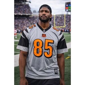 🔥Cincinnati Bengals #85 Jersey Reebok Y2K Ochocinco Gray Rare Colorway Adult L